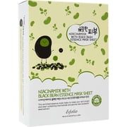 Esfolio Niacinamide with Black Bean Essence Mask, 10 Sheets