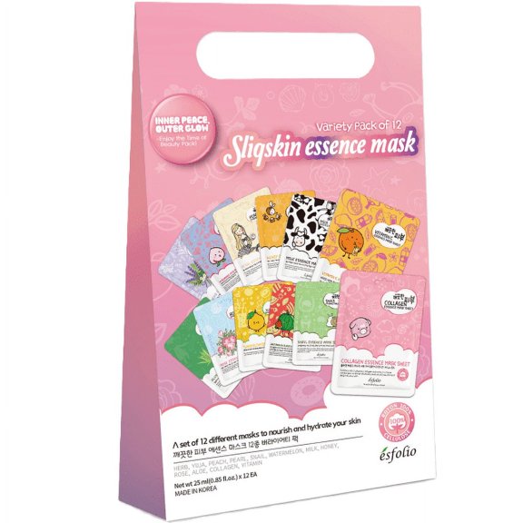 Esfolio Variety Mask Sheet Pack (12 Types), Romance | Gift Set