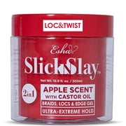 Esha Slick N Slay Braiding Gel – 2-in-1 Ultra Extreme Hold Gel for Locs, Twists & Edges – Hydrating, Conditioning & Shining – Apple, 17 Fl Oz