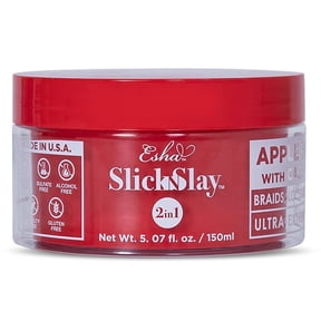 Esha Slick N Slay Braiding Gel – 2-in-1 Ultra Extreme Hold Gel for Locs, Twists & Edges – Hydrating, Conditioning & Shining – Apple, 5 Fl Oz