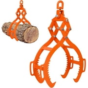 Esheno 32 inch 4 Claw Log Tongs 3400 lbs 1542 kg Load Capacity 360 Degree Swivel Steel Log Grapple for Tractors Trucks Forklifts