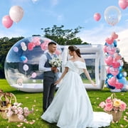 Esheno Clear Bubble Dome Tent with Tunnel 10 ft Inflatable PVC Playhouse with 600W Air Pump Bubble Balloon House for Kids Party