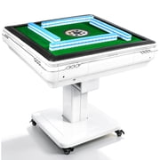 Esheno Foldable Automatic Mahjong Table Game Dual Direction Smart Motor USB Charging Cup Phone Holders 4 Wheels 144 Tiles for Home Office Business