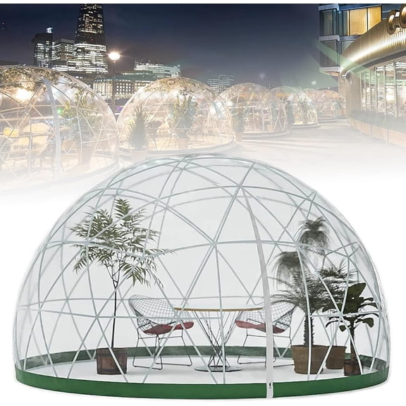 Esheno Garden Dome Bubble Tent 12 ft Garden Bubble Tent Transparent PVC Cover Weatherproof Greenhouse for Outdoor Patio Use Green
