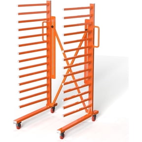 Esheno Heavy Duty Paint Drying Rack 15 Shelves Adjustable 55 inch 110 lbs Each 3 inch Space Casters Handle for Spray Booth Factory Studio