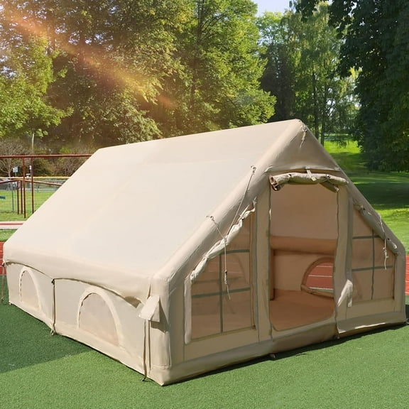 Esheno Inflatable Tents for Camping 4-8 Person with Hand Pump Quick Setup 4-Season Family Tent Waterproof Windproof 420D Oxford Fabric