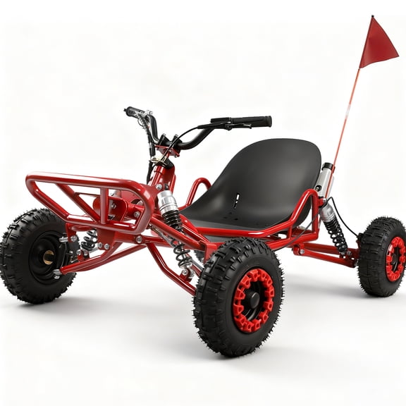 Esheno Outdoor Go Kart 63cc 2.2HP 38KM/H Speed 120KG Capacity for Backyard Off Road Fun Red