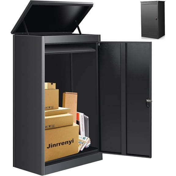 Esheno Extra Large Package Delivery Box 20.86x15.5x43.5" Anti-Theft Waterproof Galvanized Steel Outdoor Porch Storage