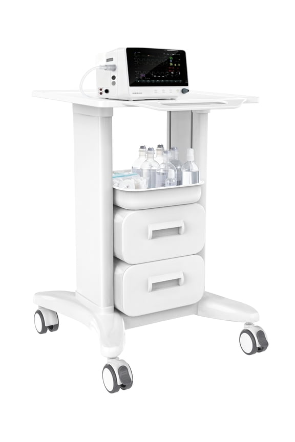 Rolling Utility Cart with 2 Drawers 4 Wheels 110 LBS School Office Salon Storage Trolley for Bedroom White