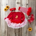 thumbnail image 1 of Esho 0-18M Baby Girls Christmas Outfits Newborn Tutu Dress Romper+ Headband+ Leg Warmer+ Baby Shoes Xmas Clothing, 1 of 8