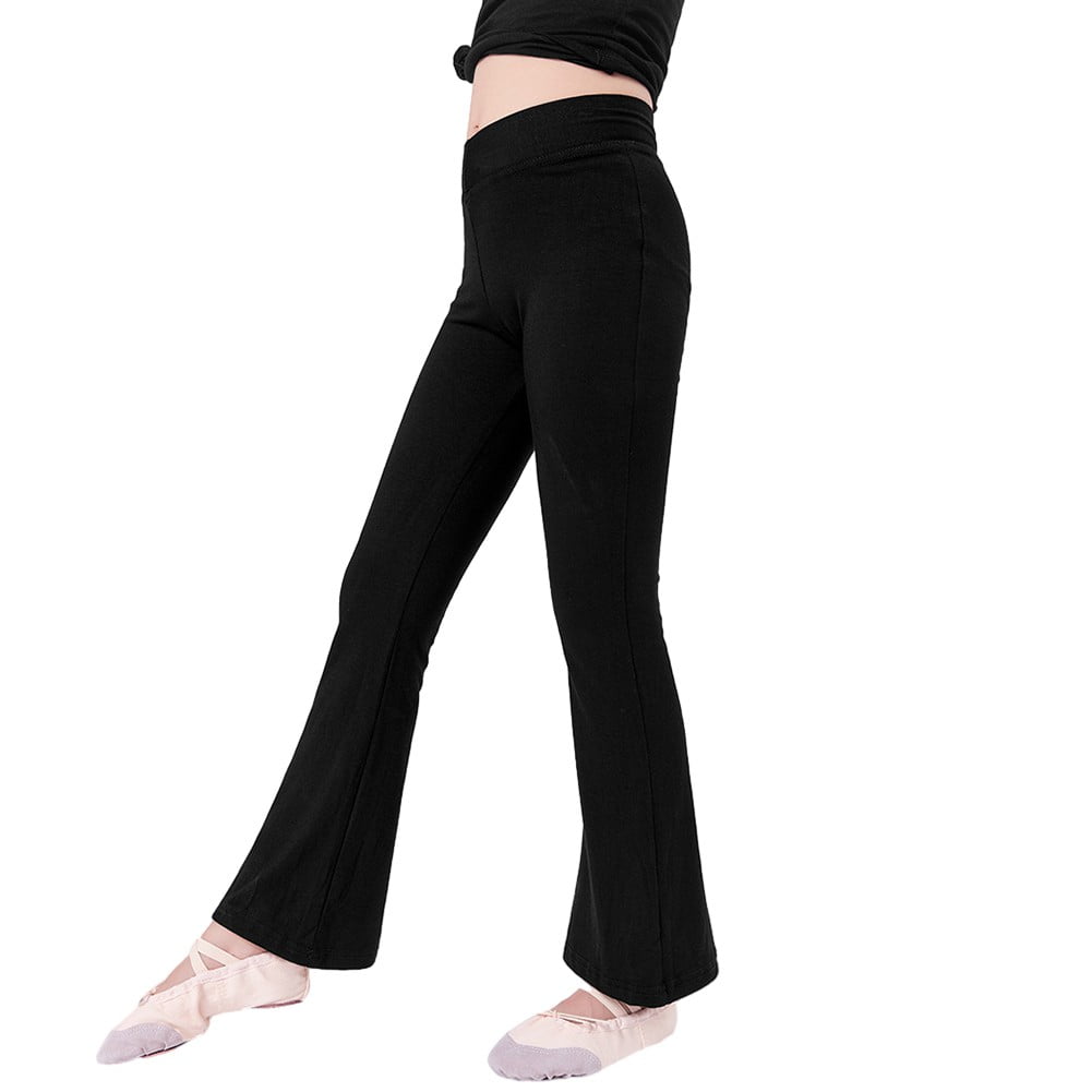 Entyinea Baby Girls Tights High Waist Pants Flare Leggings Yoga Running  Pants White 100
