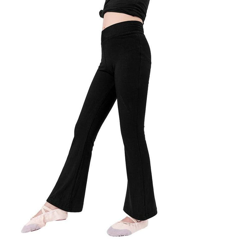 Esho 1/2 Packs Teens Girls Yoga Pants High Waisted Flare Leggings  Activewear Kids Casual Bell Bottoms Pants 3-14T 
