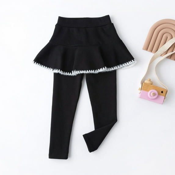 Esho 1 Pack Girls Casual Cotton Leggings With Tutu Skirts Stretch Tights Pants Pantskirt, 1-9 Years