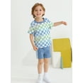 thumbnail image 1 of Esho 12M-5T Toddler Baby Boys Summer Outfits Short Sleeve Plaid T-shirt Tops and Shorts 2PCS Infants Clothes Set, 1 of 8