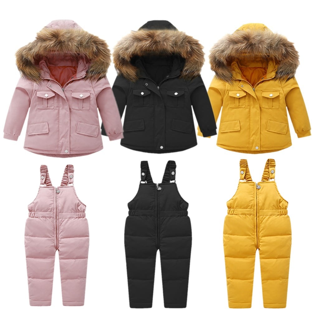 Esho 12M6T Toddler Boys Girls Winter Down Snowsuit Hooded Coat + Snow