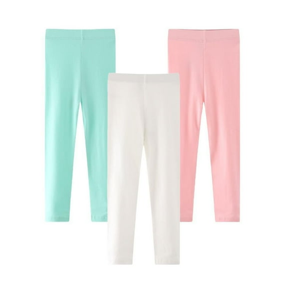 Esho 12M-7T Kids Baby Girls Casual Solid Tights Leggings Toddler Girl Candy Color Stretch Pants, 3-Pack