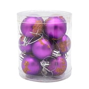 Esho 12Pcs Halloween Hanging Ball Ornament-1.6 Inch Halloween Pumpkin Spider Web Wreath Ball Set for Halloween Party Christmas Tree Decor
