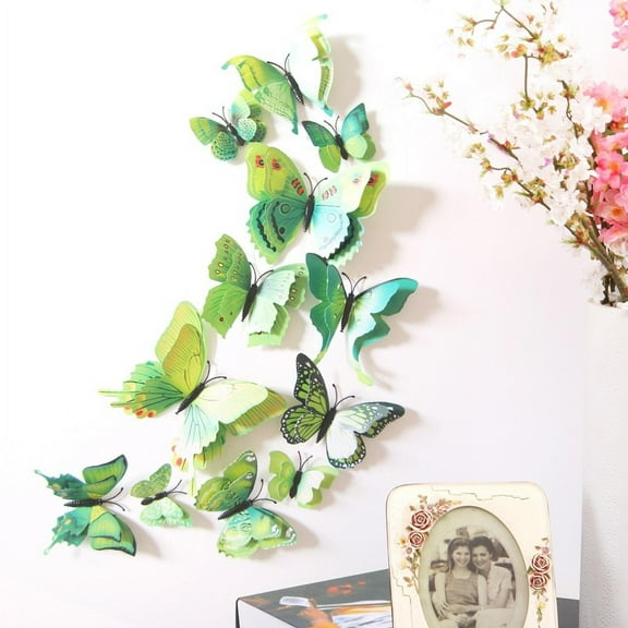 12Pcs Refrigerator Wall Sticker Magnet Butterfly 3D Sticker Home Decor