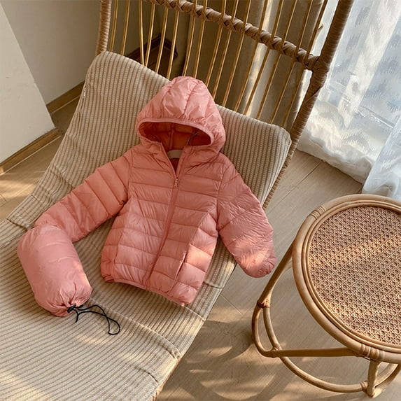 Esho 2-7T Toddler Boys Girls Lightweight Solid Down Coats Hooded Puffer Jacket Coat Outwear