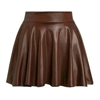 Leather Pleated Midi Skirt