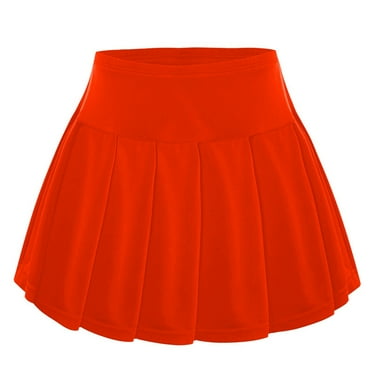Esho 4-16T Girls Casual Mini Skirts with Shorts Lining Solid Athletic Pleated Skater Skirt Culottes Skorts