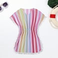 thumbnail image 1 of Esho 7-14T Teens Girls Swimsuit Cover-ups Summer Bikini Coverups with Pom Pom Trim, 1 of 7