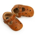 thumbnail image 1 of Esho Baby Boys Girls Soft Sole Flats Newborn PU Leather First Walker Hallow Out Cirb Shoes 0-18M, 1 of 8