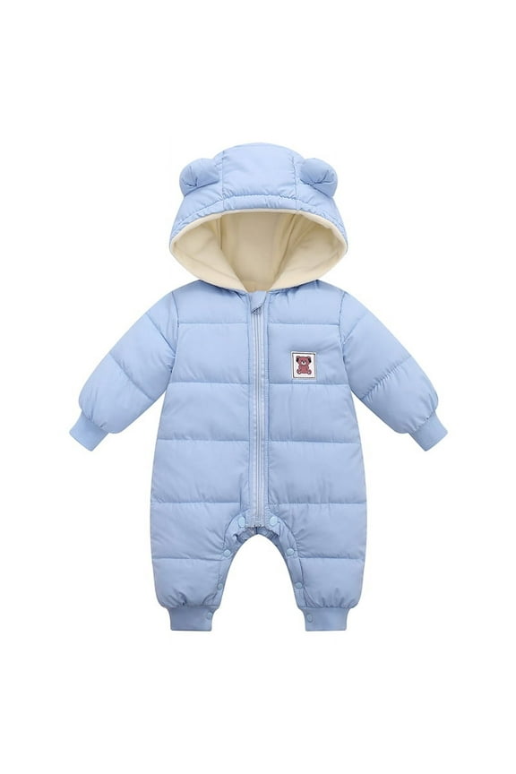 Baby Girls Boys Winter Hooded Snowsuits Romper Bodysuits Newborns Warm Down Bodysuits Outfits 0-18M