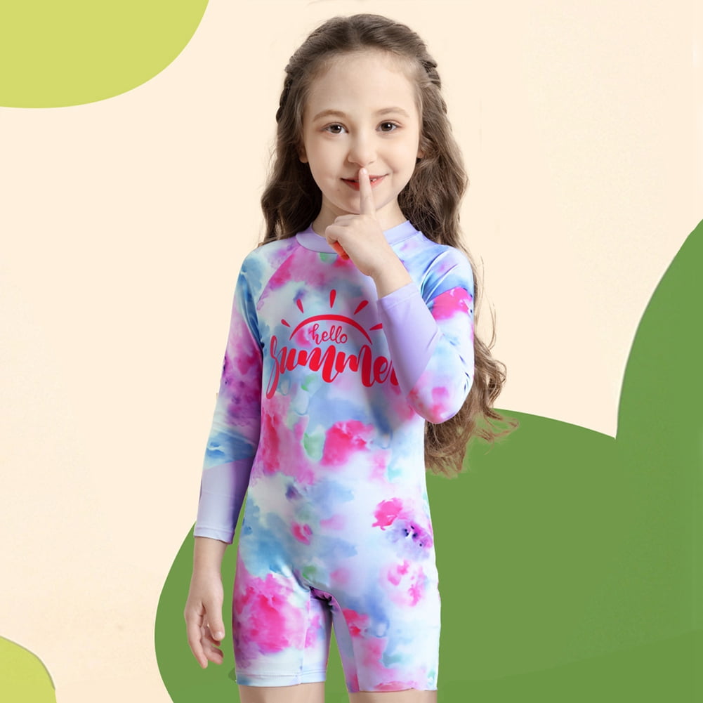 Esho Girls One-piece Swimsuit Cartoon Printed Bathing Suit