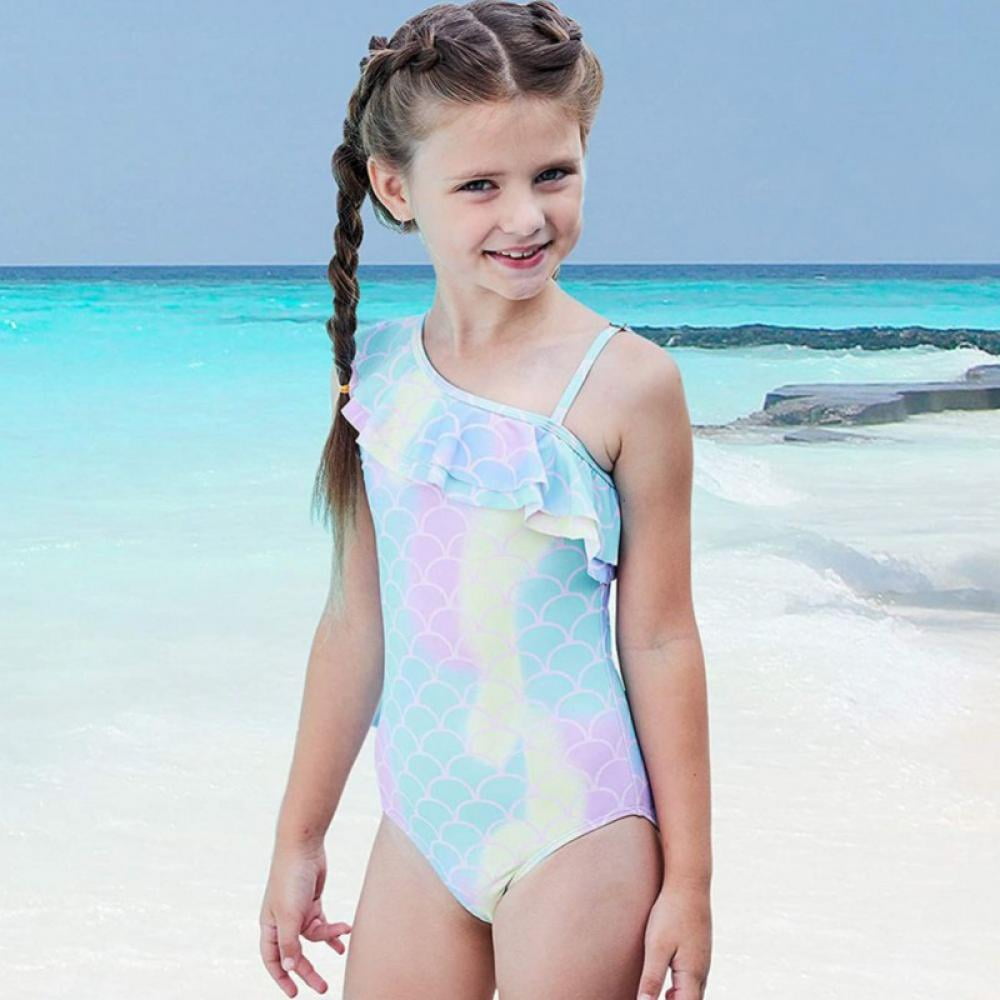 Esho Girls One-Piece/Two-Pieces Swimsuits Swimwear Children Holiday Beach  Wear Bathing Suit 7-12Y 