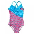 thumbnail image 1 of Esho Girls Summer One-Piece Swimsuits Strap Bathing Suit, Toddler Teenage Girl Ruffled Floral Swimwear Beach Wear, 3-12 Years, 1 of 7