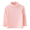 thumbnail image 1 of Esho Kids Baby Girls Long Sleeve Cotton Turtleneck Sweater Blouse Toddler Solid Pullover Tops, 1 of 3