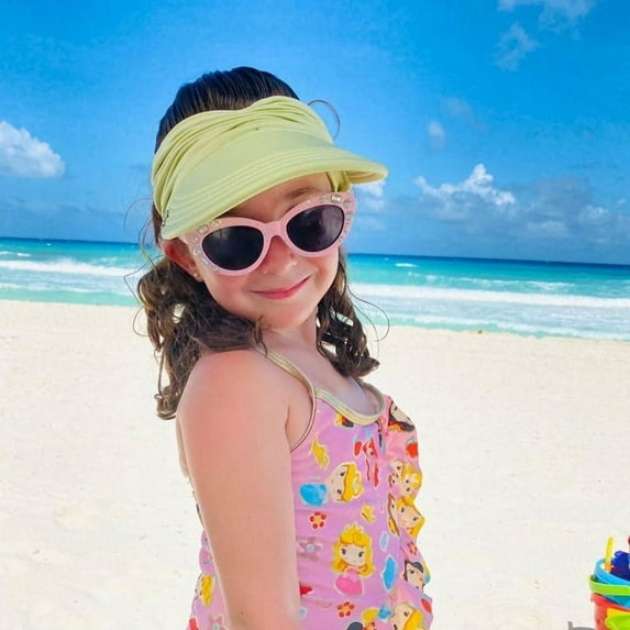 Esho Little Girls Sports Beach Sun Hats Visor Cap Kids Summer Baseball Caps Wide Brim Sunhats 1-9T