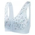 thumbnail image 1 of Esho Middle-Aged Elder Woman Floral Wirefree Bra Front Button Closure Soft Cotton Bra for Mom Grandma Gift Bra, 1 of 4