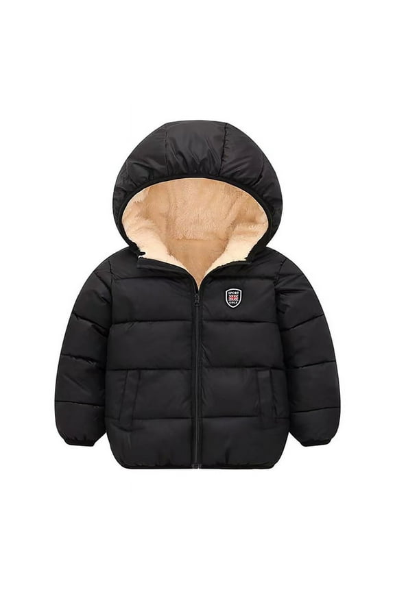 Toddler Boys Girls Thicken Hooded Coats Jackets, Kids Winter Warm Snow Clothes Outwear 2-7T