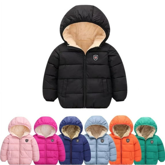 Esho Toddler Boys Girls Thicken Hooded Coats Jackets, Kids Winter Warm Snow Clothes Outwear 2-7T