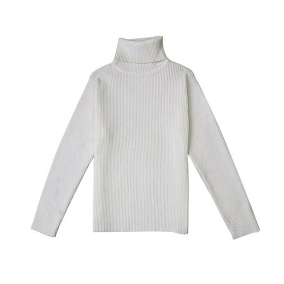 Esho Toddler Girls Boys Cotton Turtleneck Sweater Blouse, Kids Long Sleeve Solid Pullover Tops, 1-7T