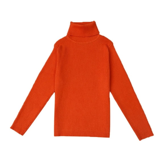 Esho Toddler Girls Boys Cotton Turtleneck Sweater Blouse, Kids Long Sleeve Solid Pullover Tops, 1-7T