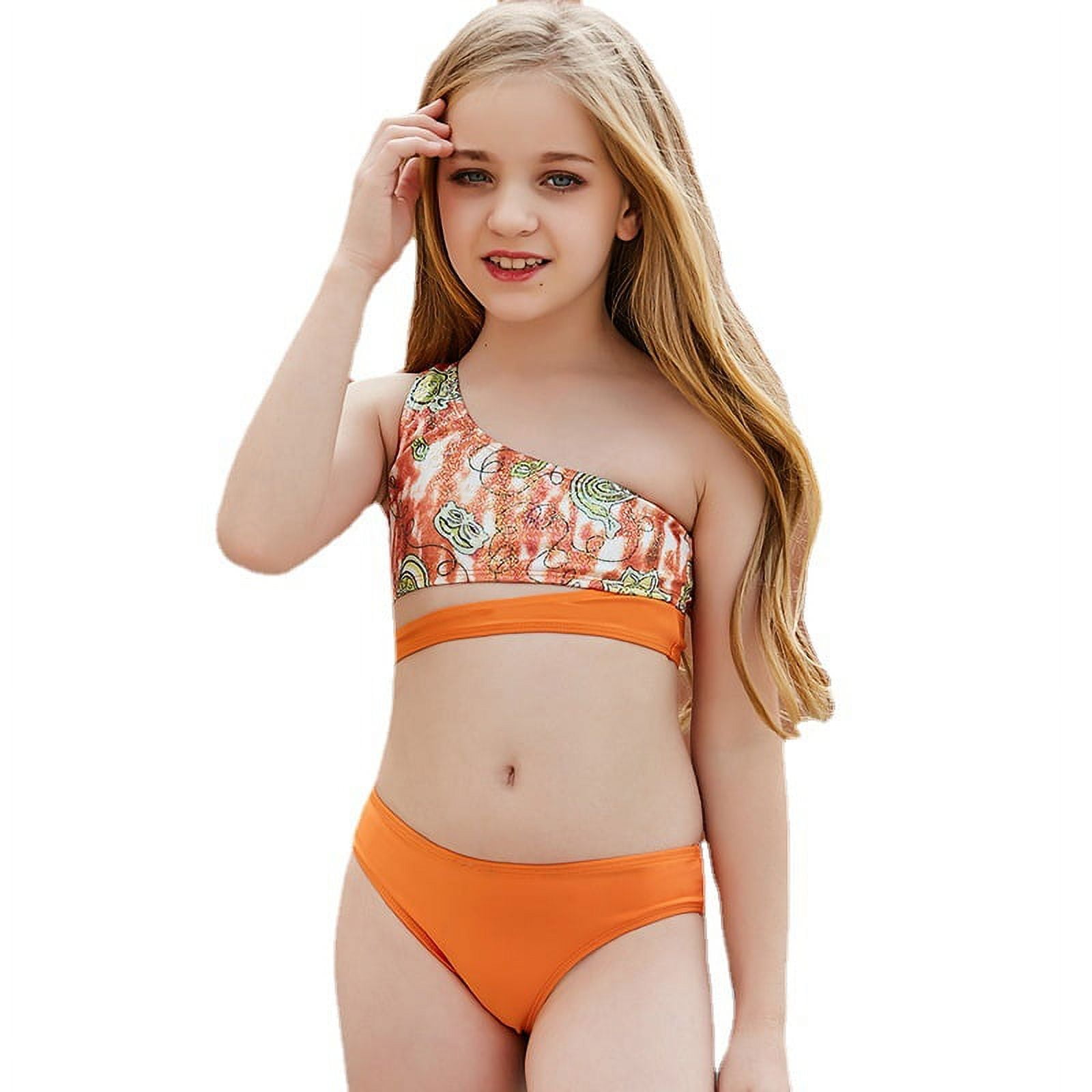 Esho Little Girls Swimsuits Set, Big Girls Bikinis Bathing Suit Swimwear, 3  Pieces, Size 7-12 Years