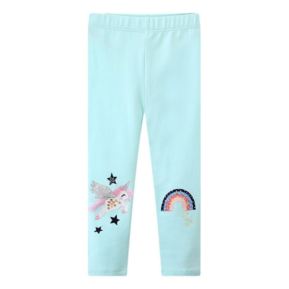 Esho Toddler Little Girls Cotton Cartoon Leggings Stretch Skinny Pants Tights, 2-7 Years