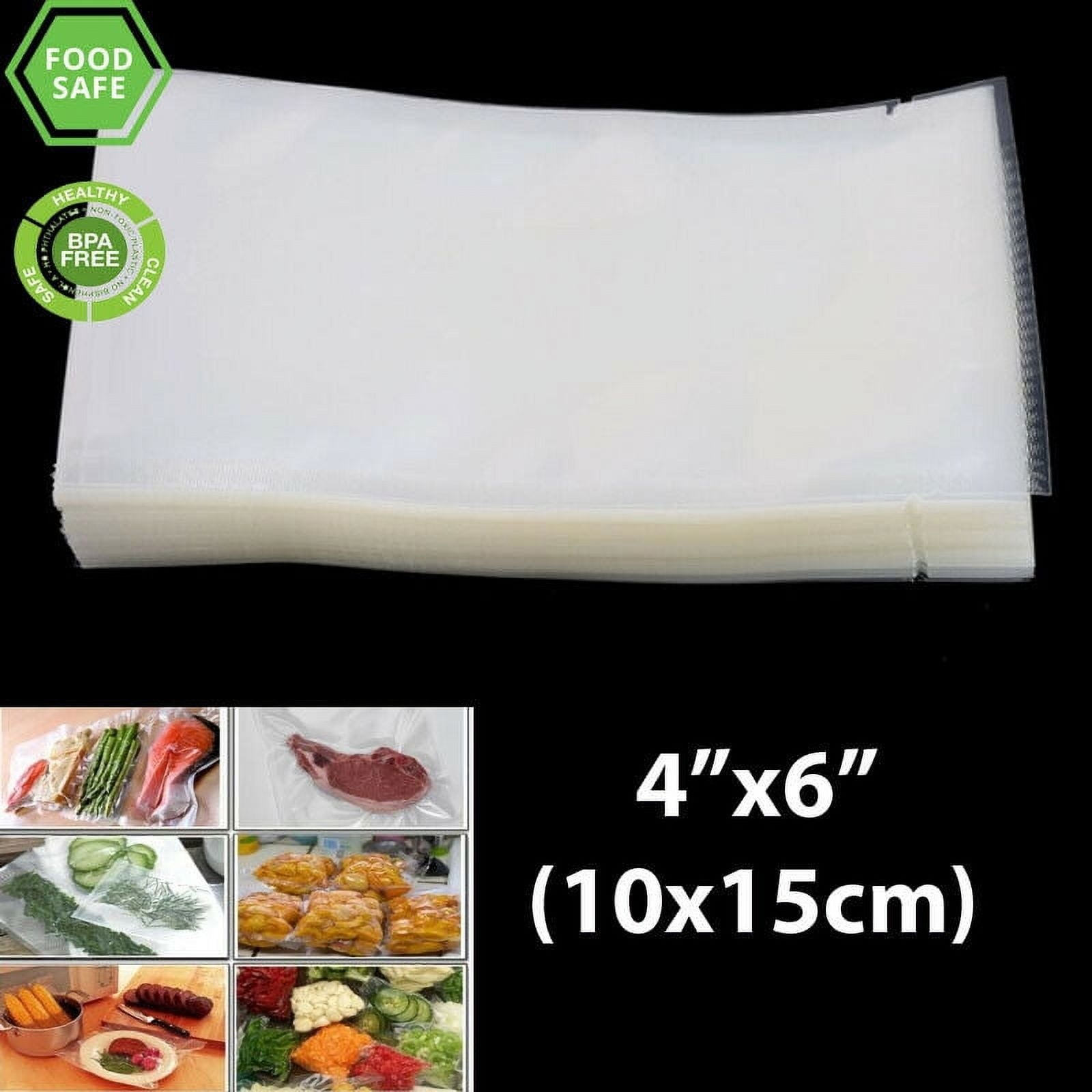 Vacuum Sealer Bags,Heavy Duty Pre-Cut Design Commercial Grade 4x6 Inch Food  Sealable Bag for Heat Seal Food Storage,Smell Proof Bags Boilsafe to 280°F
