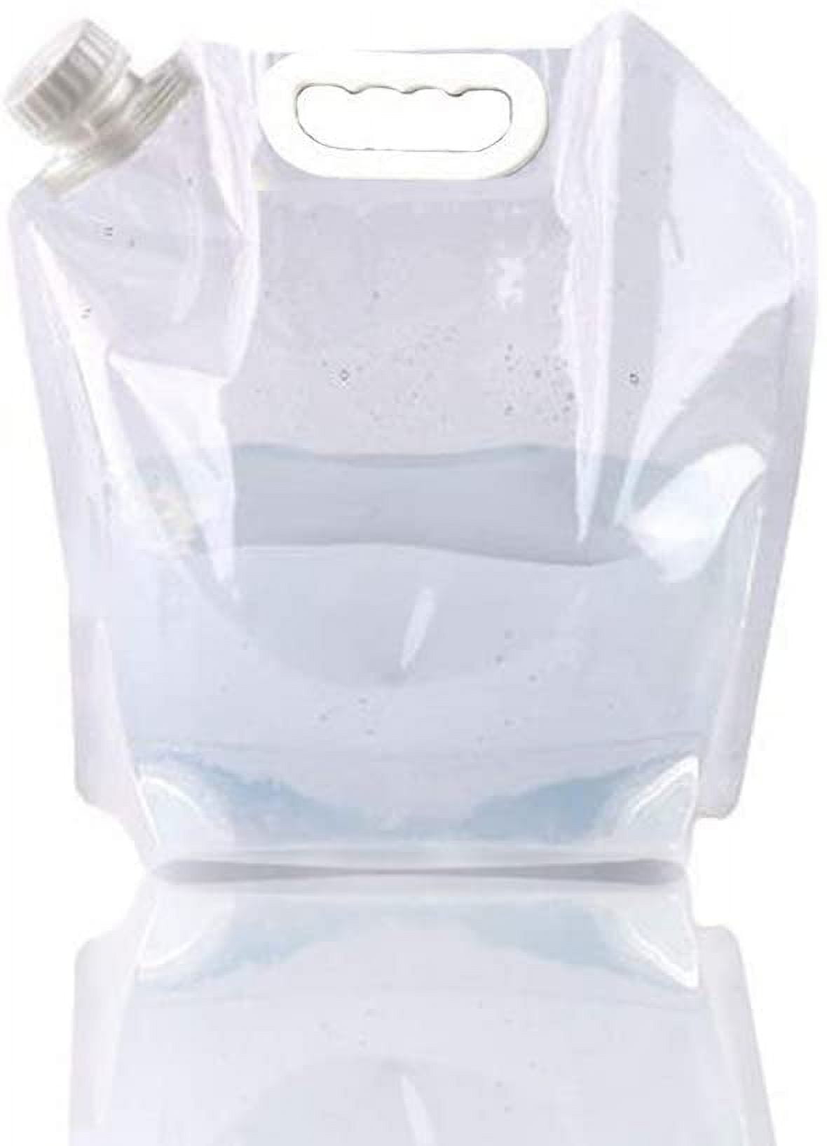 Eshoppercity Brand Collapsible Water Tank 4 PACK 5 Litre BPA Free Plastic Water Carrier Portable Water Tank Space Saving Lightweight Outdoor Water Bag for Hiking Camping Sports etc (Clear)