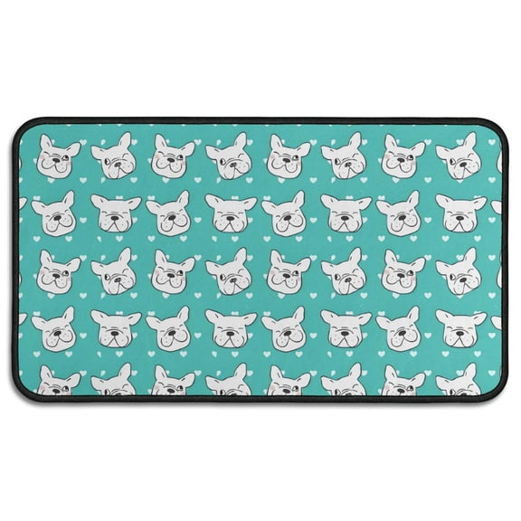 Esign Of Head Pug Dog Door Rugs,Washable Non Slip Door Mats Indoor,Decorative Door Mats,Entry Mat Indoor for Entrance,Bedroom,Kitchen,Bathroom,30"x17"