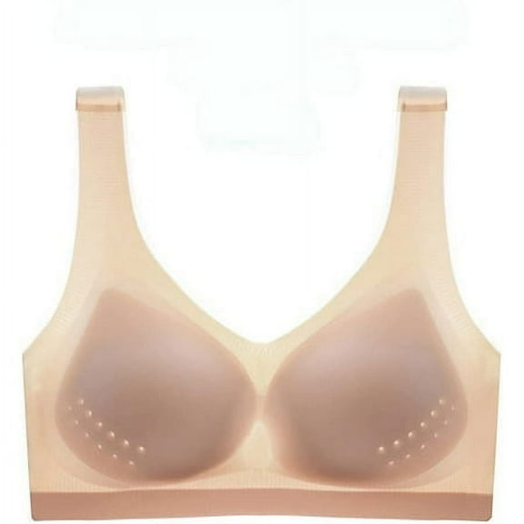 Esissenils Ultra-Thin Ice Silk Seamless Bra, Ultra Thin Plus Size Butterfly Beauty Back Bra with Removable Pads