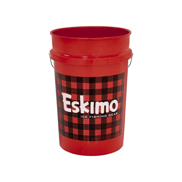 Eskimo® 43835 Buffalo Plaid SixGallon Bucket, Storage, Red/Plaid