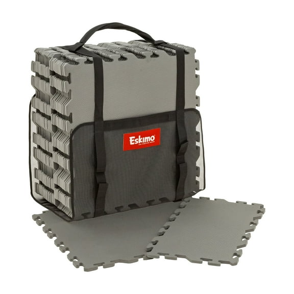 Eskimo Floor Tile Kit (Large) with Carry Bag, 120 Square Feet, Insulating Foam Tiles, Ice Fishing Shelter Floor, 49452