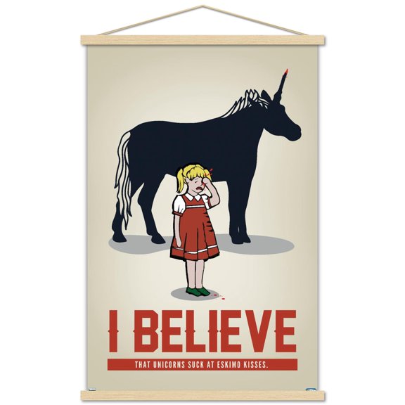 Eskimo Kisses Wall Poster with Wooden Magnetic Frame, 22.375" x 34"