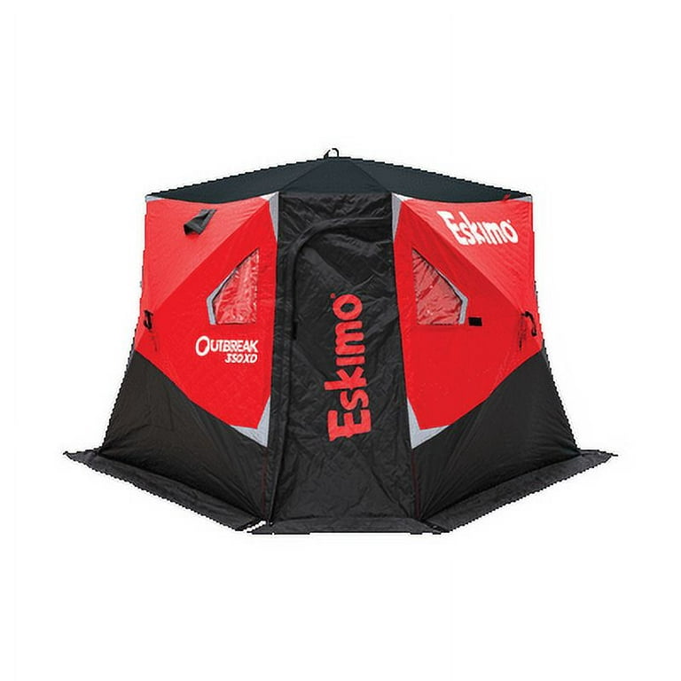 Eskimo Outbreak™ 350XD, Pop-up Portable Ice Shelter, Insulated, Red/Black,  3-4 Person Capacity, 40350