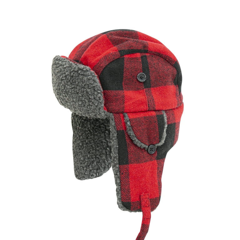 Plaid cheap fur hat