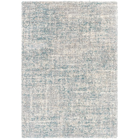 Eskimo Shag Blue 6'7" x 9' Modern Rectangle Area Rug